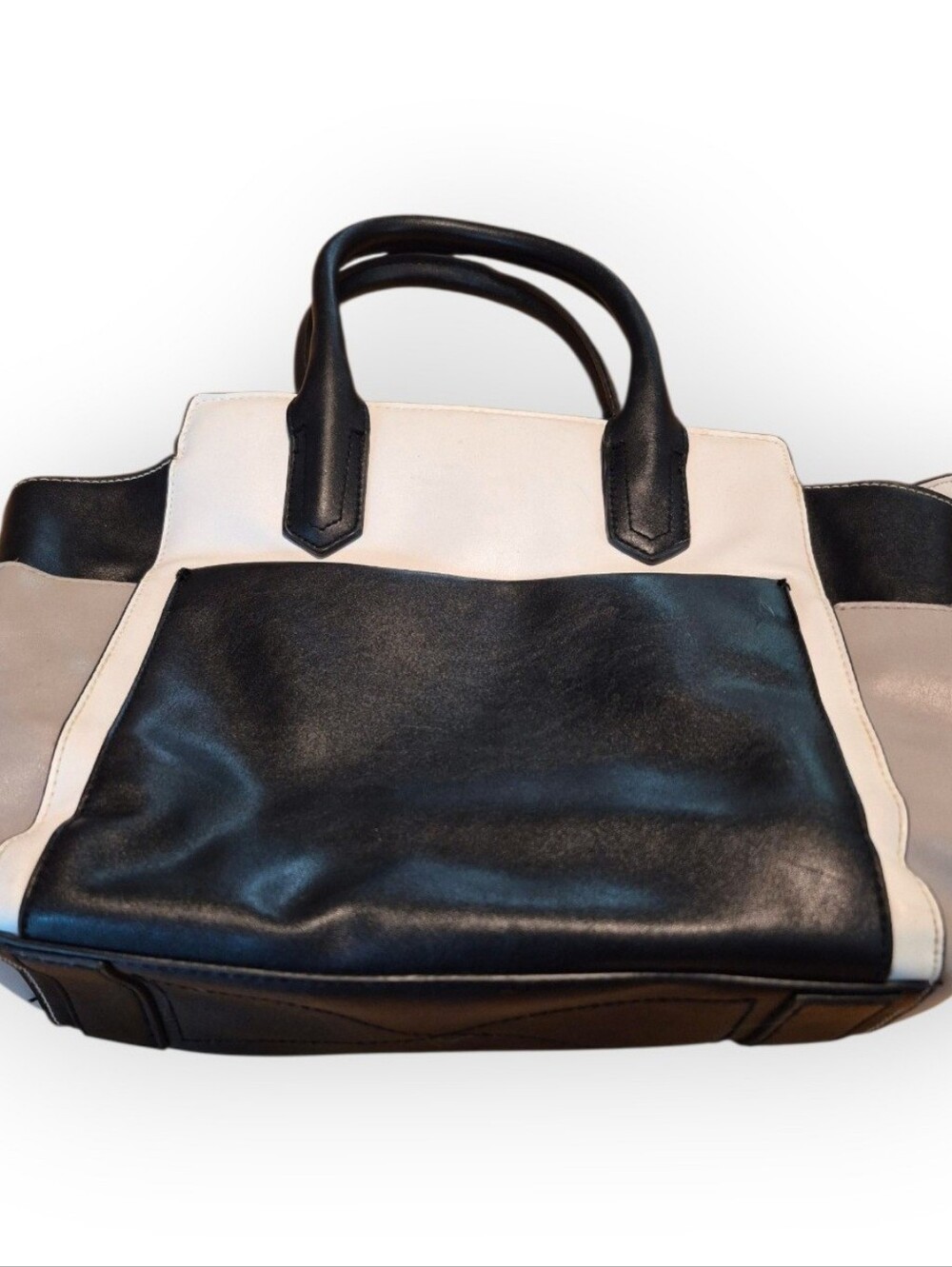 "Reed" Krakoff Diffusion Line Two-Tone Black and Cream Women’s Tote Bag